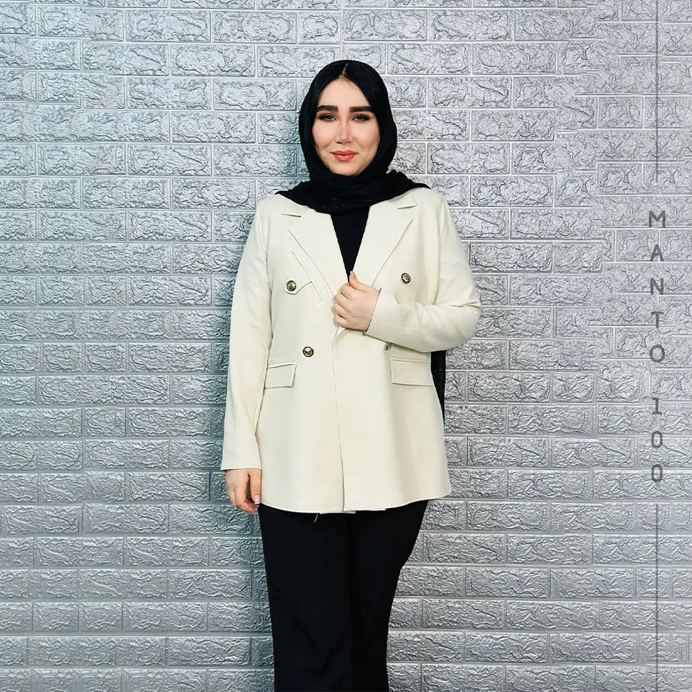 مانتو چهار دکمه جیب کج